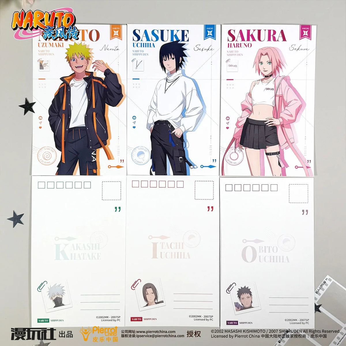 Naruto Uchiha Sasuke Obito Sakura Kakashi Itachi China Official Authorization Hype Clothes Series Postcard