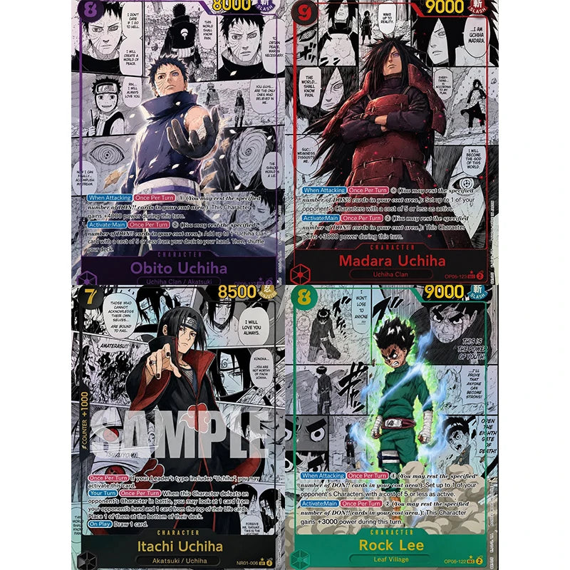 Naruto Card TCG Manga Rare Card Obito/Madara/Itachi/Rock Lee DIY Custom Hobby Collection Card with Foil Textures Holographic