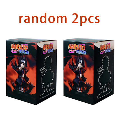 Popular Naruto Anime Figure Random Blind Box Doll Q Version Cute Uchiha Sasuke Figurine Car Decoration Collection Model Toy