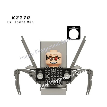 New KDL DJ Upgrade War-Damaged Skibidi Toilet Man Figures Anime Block Toys TvMan Titan Bricks Model Toy For Kid Birthday Gift