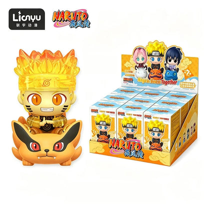 Naruto Shippuden Ninja&Beast Together Blind Box Cute Anime Uchiha Sasuke Kakashi Mini Figurine Collection Toys