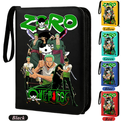 400pcs Anime ONE PIECE Zipper Card Album Book Collection Card Storage Folder Hold Zoro Luffy Game Cards Binder Holder Protector