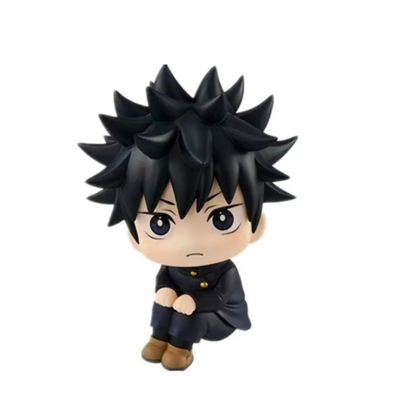 [Caliente] Jujutsu Kaisen Chibi Conjunto De Figuras Sentadas: Yuji, Gojo, Megumi, Nobara-gran Cabeza Lindo Anime Juguete Para