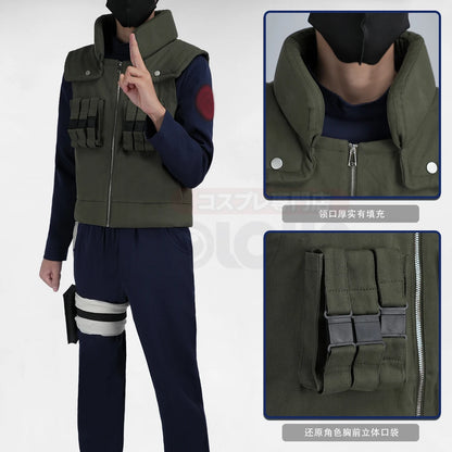 HOLOUN Anime Hatake Kakashi Cosplay Costume Vest T-shirt Pants