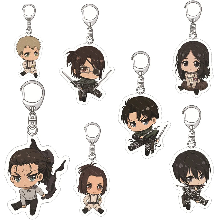 55MM Anime Attack on Titan‌ Acrylic Keychain Reiner Braun Hange Zoë Sasha Blouse Mikasa Ackerman Figure Pendant Gifts