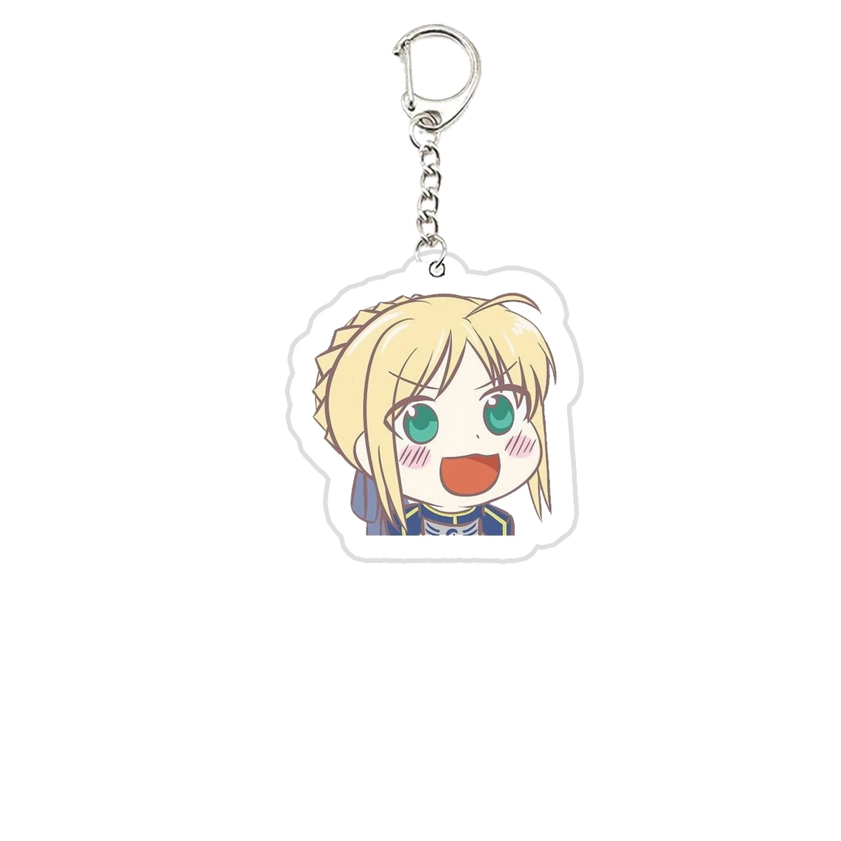 Acrylic Fate Stay Night Keyring Key Chains Cute Artoria Pendragon Saber KeyChain Pendant KeyRing for Accessories Bag Fans Gifts