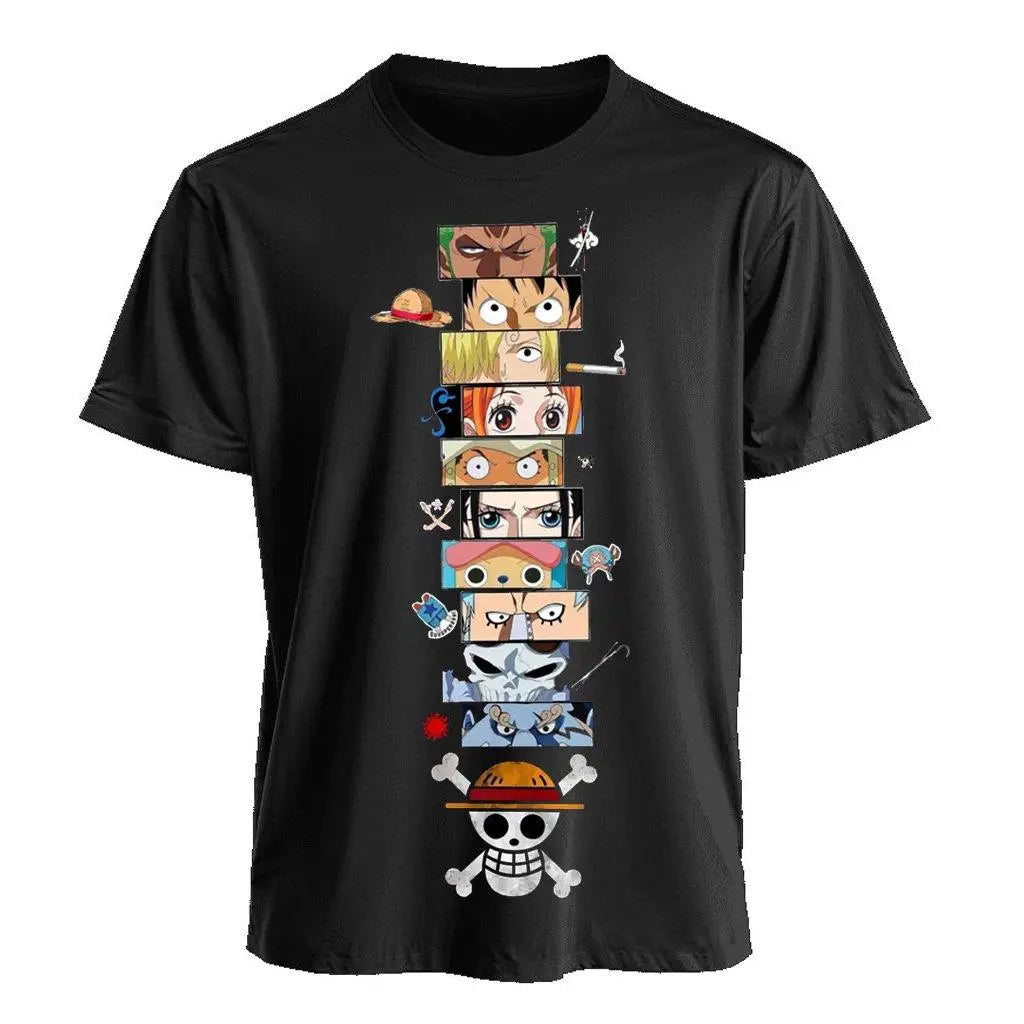 2026 One Piece Anime Luffy Zoro Ace T Shirt Men Summer Cotton Short Sleeve Graphic Tee Harajuku Streetwear Vintage Casual Tops