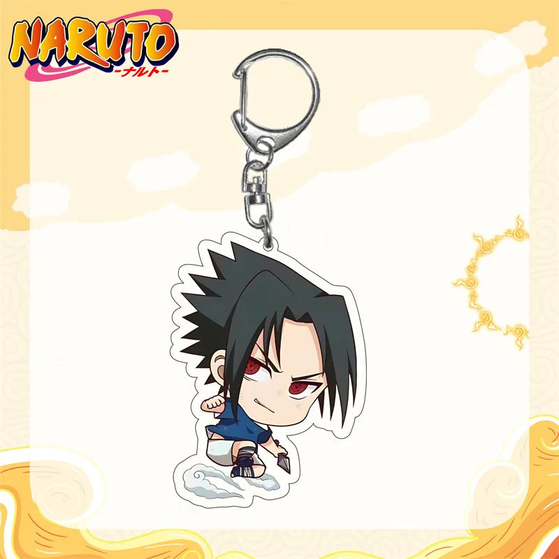 Naruto Anime Akatsuki Uchiha Itachi Acrylic Keychain Fashion Key Ring Bag Charms Girl Pendant Jewelry Cute Creative Friends Gift