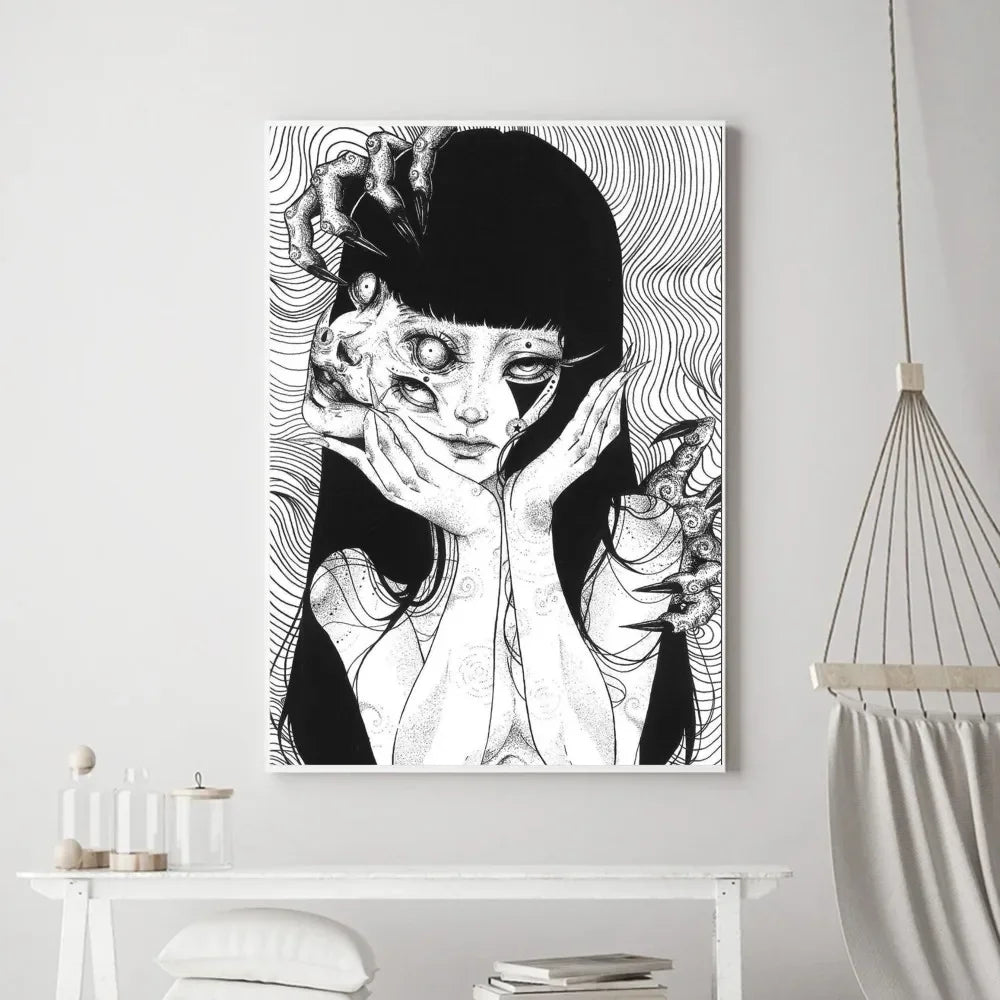 Junji Ito Horror Canvas Poster