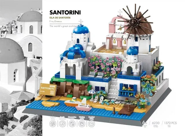 MOC World Famous Architecture Edifice Opera House Building Blocks Villa Savoye Bridge Tower Toy Children Birthday Christmas Gift