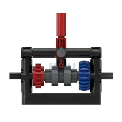 High-tech 2 Speed Compact Gearbox Model Building Blocks Compatible PF Set MOC Transmission Kit Bricks DIY Toys Gift for Children
