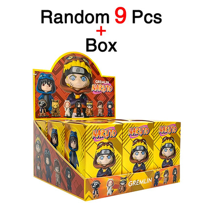 Hot Naruto Itachi Sasuke Kakashi Gaara Series 9PSC set Blind Box Trendy PVC Toy Figure Pendant Collection Birthday Present