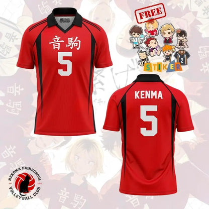 New Custom Name Haikyuu Karasuno High Hinata 10 Jersey Men Women Anime Volleyball Uniform Short Sleeve V-Neck Polo Sport T-Shirt