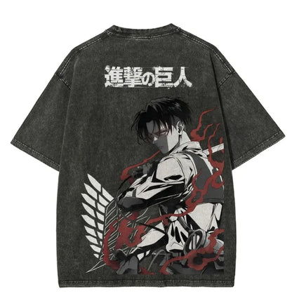 Attack on Titan Men and Women Summer Fashion Casual Clothing Retro Street Style Anime Printed Cotton T-shirt