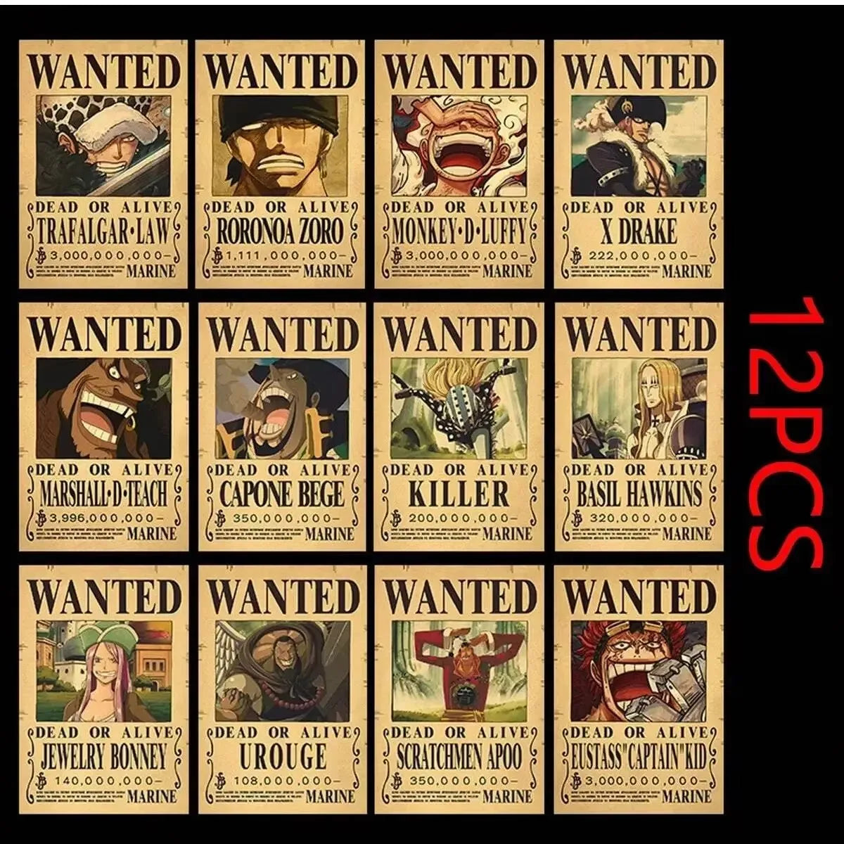 One Piece Luffy Wanted Poster