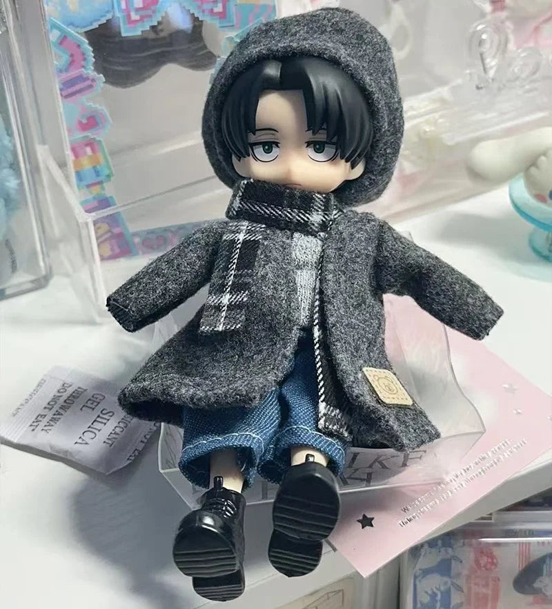 Attack On Titan Levi Ackerman Bjd Ob11 Doll Anime Action Figure Kawaii Model Toy Girls Collectible Ornaments Kids Christmas Gift