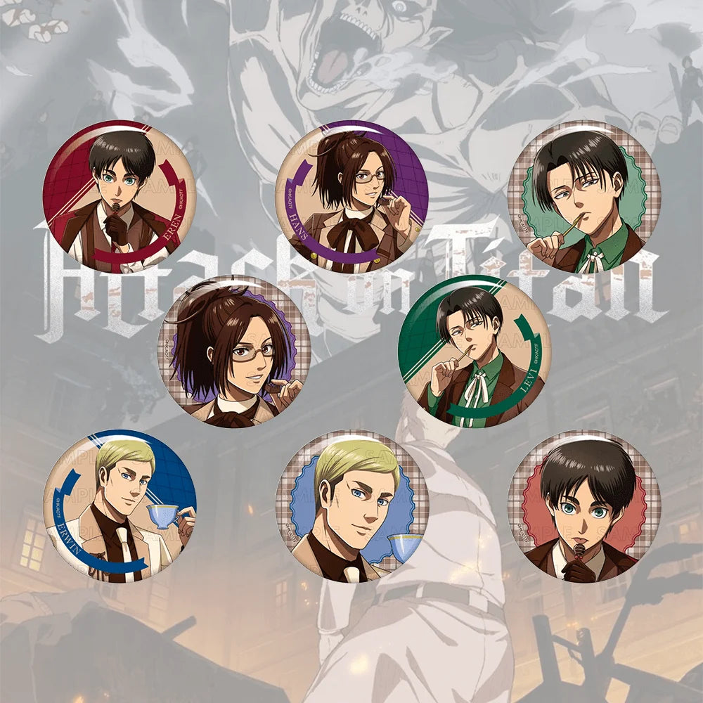 Anime Attack on Titan Eren Yeager 58mm Acrylic Stand Keychain Backpack Decoration Bag Charm Chibi Desk Decor Otaku Toy Souvenir