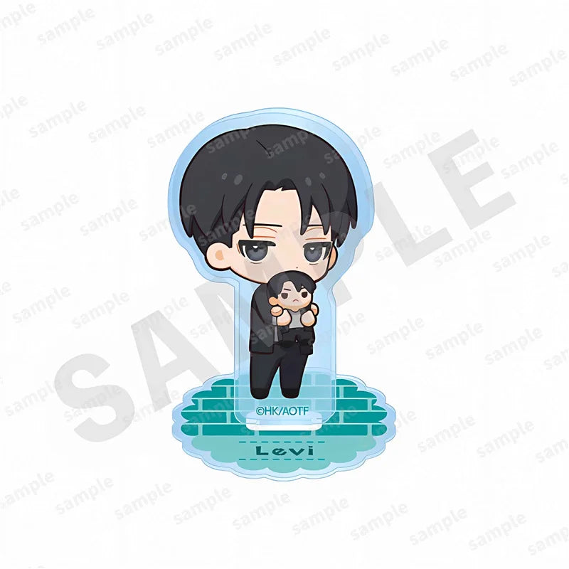 Attack on Titan Cute Chibi Q Version Eren Levi Mikasa Anime Character Acrylic Keychain Acrylic Stand Bag Pendant Desktop Decor