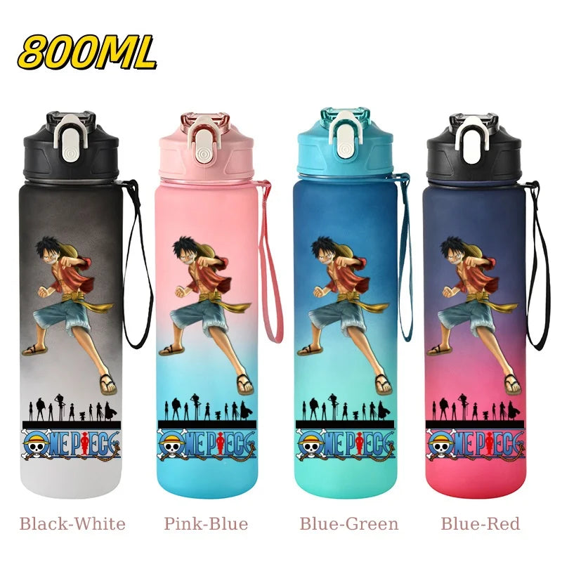 800ML ONE PIECE Monkey D. Luffy Nico Robin Anime Straw Sport Water Bottle for Easy Carry Ideal for Fitness Sports Outdoor