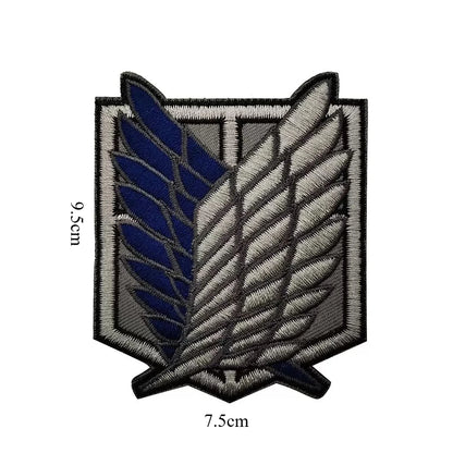 Attack on Titan Wings of Freedom Cosplay Patch Embroidery velcros Badge for Clothing, Armband, Hook & Loop Apparel Patches, 1PC