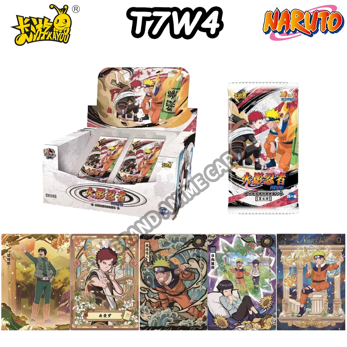 KAYOU Genuine Naruto Cards T2W9 T4W8 Booster Box Anime TCG Rare SE BP CR MR Ninja World Fight Chapter Collection Kids Toy Gift