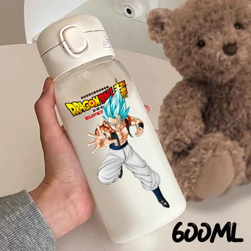 For Dragon Ball Straw Bottles 600ml Vegeta Goku Transparent Plastic Anti Drop Water Bottle Students Outdoor Capacity