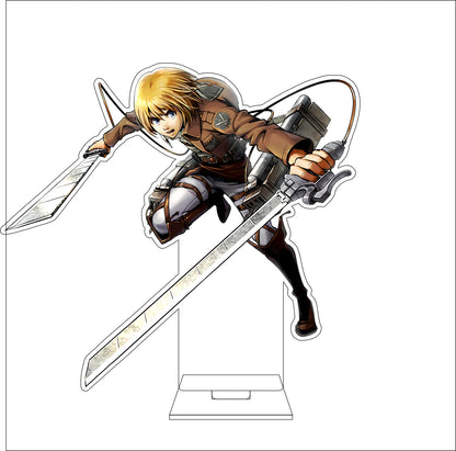 16CM Anime Attack on Titan Cosplay Acrylic Figure Stand Plate Armin Arlert Eren Jaeger Mikasa·Ackerman Ornaments Gifts