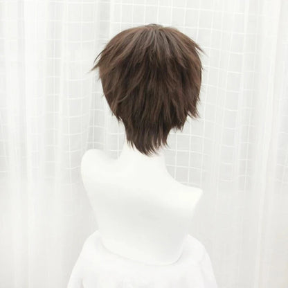Attack on Titan Eren Jaeger Cosplay Wig 30cm Short Straight Brown Heat Resistant Synthetic Hair Wigs