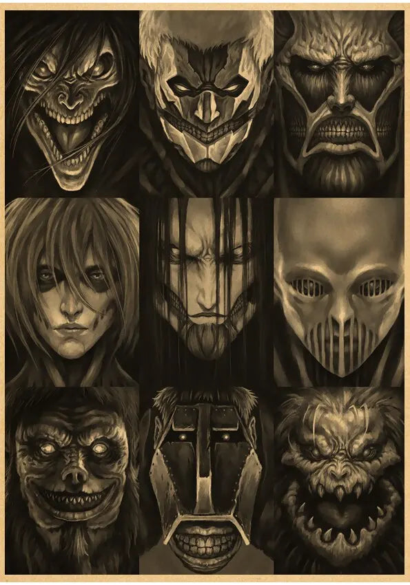 Attack on Titan Season  Eren Poster  Japanese Anime Classic Kraft Paper Wall Art Decor for Home  Room  Unique Prints  Stickers f