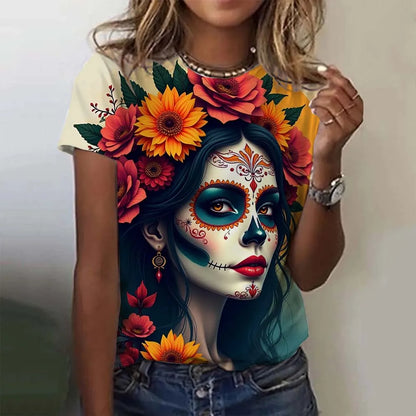 Day of the Dead Skull Oversized T-Shirt