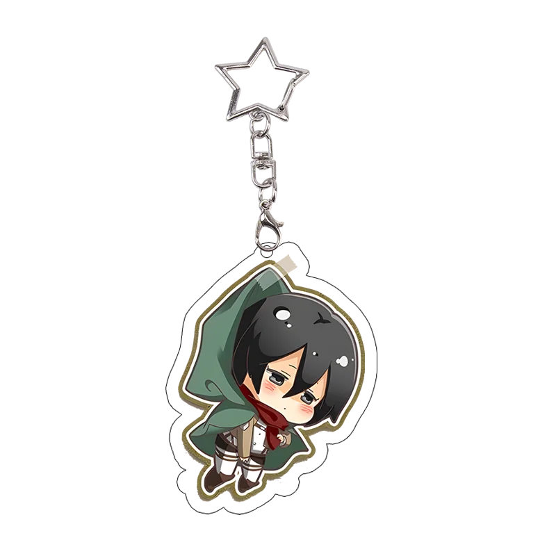 26pcs Attack on Titan Acrylic Keychain Mikasa Annie Levi Chibi Keyring Key Accessories Pendant Collect Reiner Birthday Gift