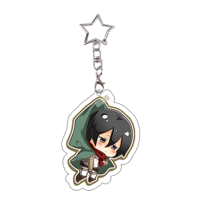 26pcs Attack on Titan Acrylic Keychain Mikasa Annie Levi Chibi Keyring Key Accessories Pendant Collect Reiner Birthday Gift