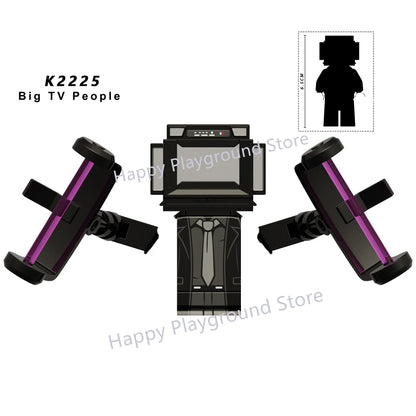 New KDL DJ Upgrade War-Damaged Skibidi Toilet Man Figures Anime Block Toys TvMan Titan Bricks Model Toy For Kid Birthday Gift
