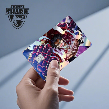 Magic Shark Luffy Zorro Ace Skull Anume Holographic Shinny Laser Sticker Film Skin for Credit Debit Card