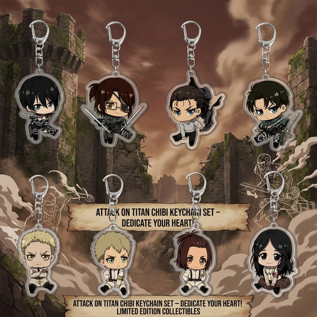 Attack on Titan Keychain Eren Yeager Mikasa Ackerman Acrylic Double Sided Keychain Anime Merchandise Gift for Fans Collectible