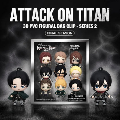 Attack on Titan Blind Box Mystery Bag Final Season 3D PVC Bag Clip Keychain Anime Collectible Pendant Backpack Charm Gift