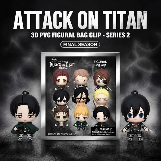 Attack on Titan Blind Box Mystery Bag Final Season 3D PVC Bag Clip Keychain Anime Collectible Pendant Backpack Charm Gift