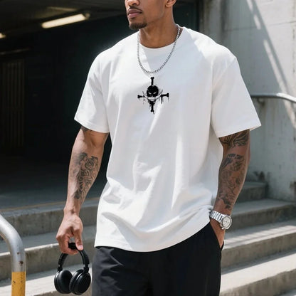 Whitebeard Pirates Print T-Shirt One Piece Edward Newgate Anime Casual Streetwear White Tee Men's and Women's Printed T-Shirts