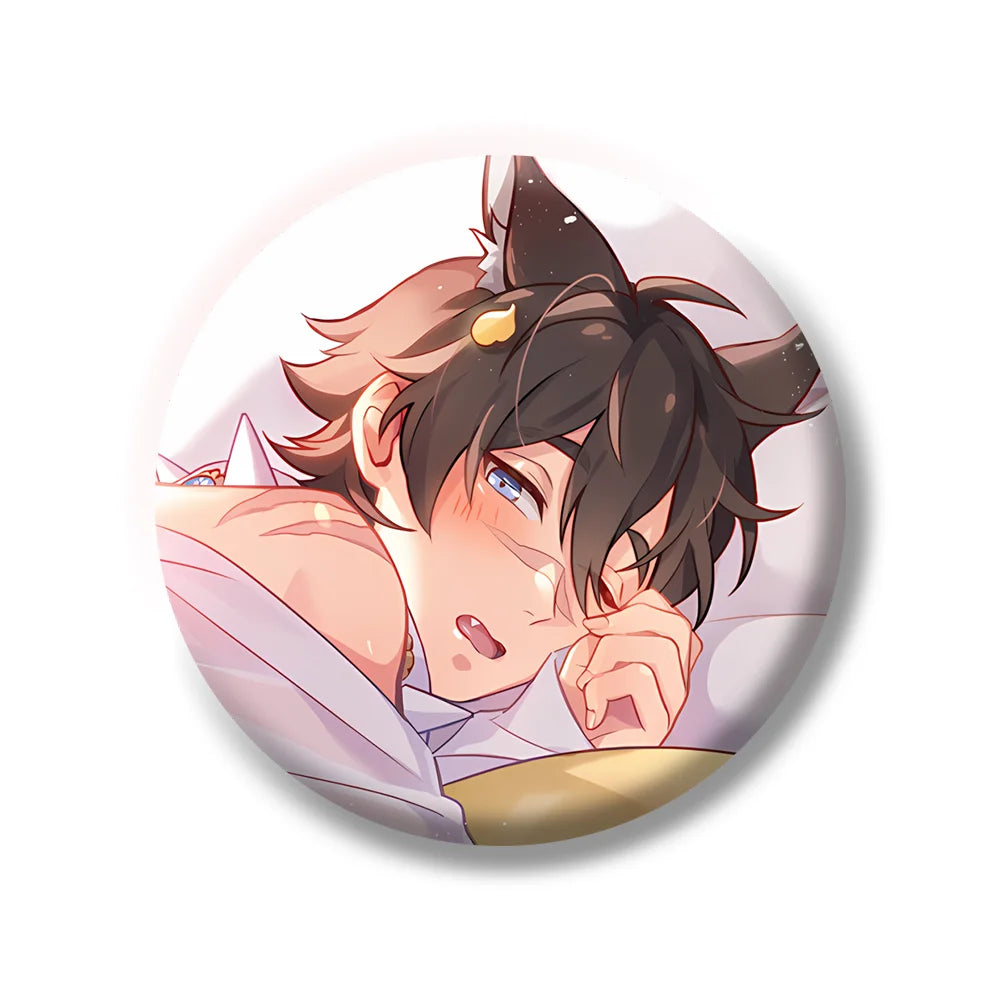 Cartoon Anime Game Nu: Carnival Eiden Yakumo Olivine Kuya Blade Metal Badge Button Brooch Pin Cosplay Cute keychains fans Gifts