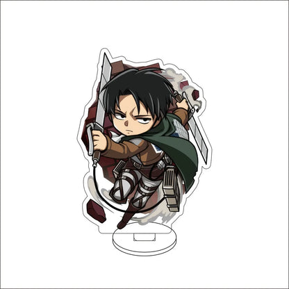 10CM Anime ‌Attack on Titan Cos Eren Jaeger Mikasa Ackerman Levi Ackerman Hanji Zoe Figure Acrylic Stand Cute Ornaments Gifts