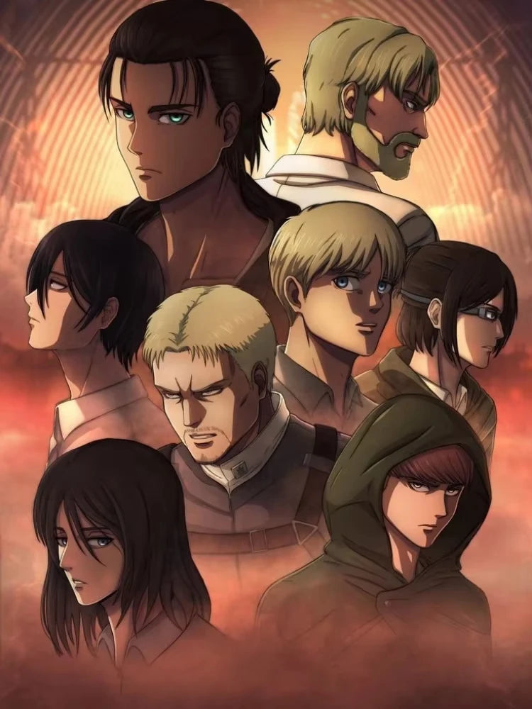 Japanese Anime Attack on Titan New Diamond Art Painting Captain Levi Ackerman Mikasa Picture Mosaic DIY Cross Stitch Kits Decor