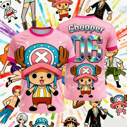 Summer 2026 One Piece Tony Chopa "Cute Team Uniform No. 06" 3D Print Breathable Quick-drying T-shirt Male/Female Top Y2k
