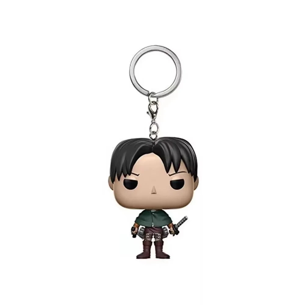 Attack on Titan Levi Ackerman Keychain Mini Figure Keyring for Backpack & Keys