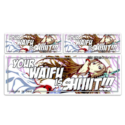 JDM Anime Girl Car Sticker Reflective Waterproof Vinyl Decals