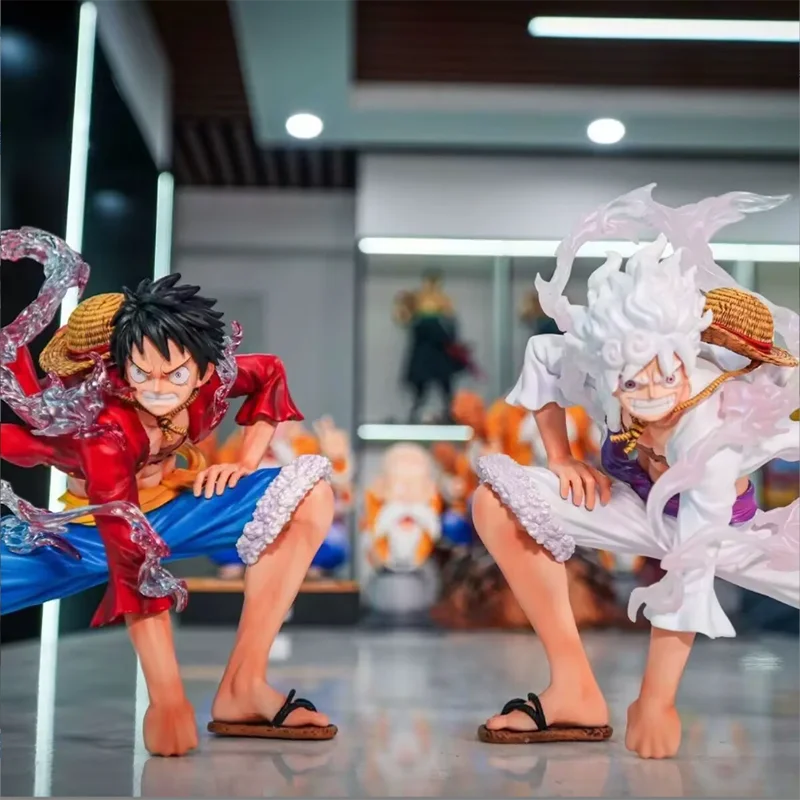 One Piece Luffy Gear 5 Nika Eight Times Mirror PVC Anime GK Figure Statue 19*13*16CM 270G Desktop Decor For Anime Collectors
