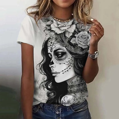 Day of the Dead Skull Oversized T-Shirt
