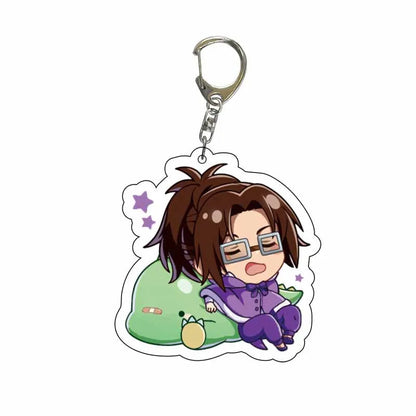 Anime Attack on Titan Keychain Levi Eren Mikasa Armin Transparent Pendant for Men Women Students Gift Accessories