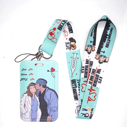 100 Styles Anatomy Credential Holder Keychains Neck Lanyard Pass Card Anime Credit Card Holder Keychain Straps Wholesale