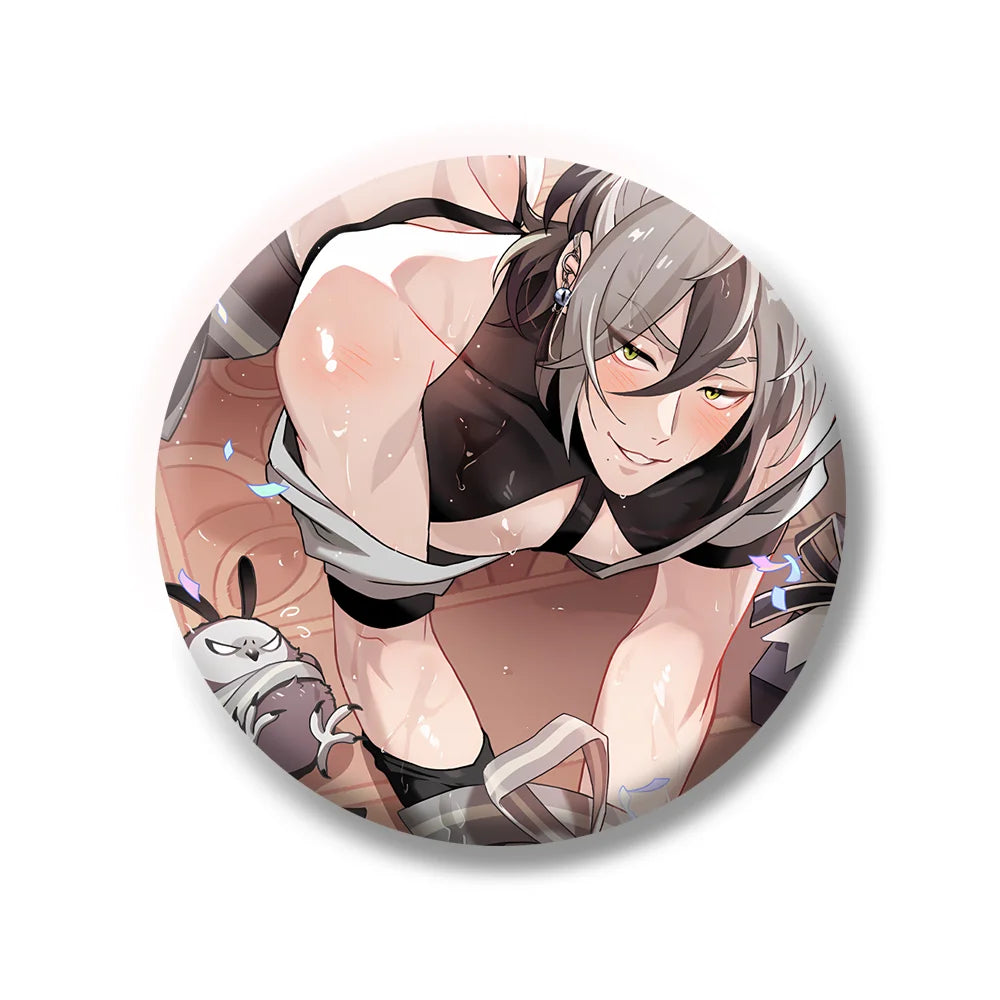 Cartoon Anime Game Nu: Carnival Eiden Yakumo Olivine Kuya Blade Metal Badge Button Brooch Pin Cosplay Cute keychains fans Gifts