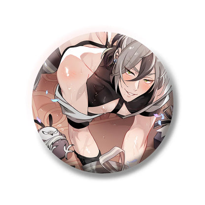 Cartoon Anime Game Nu: Carnival Eiden Yakumo Olivine Kuya Blade Metal Badge Button Brooch Pin Cosplay Cute keychains fans Gifts